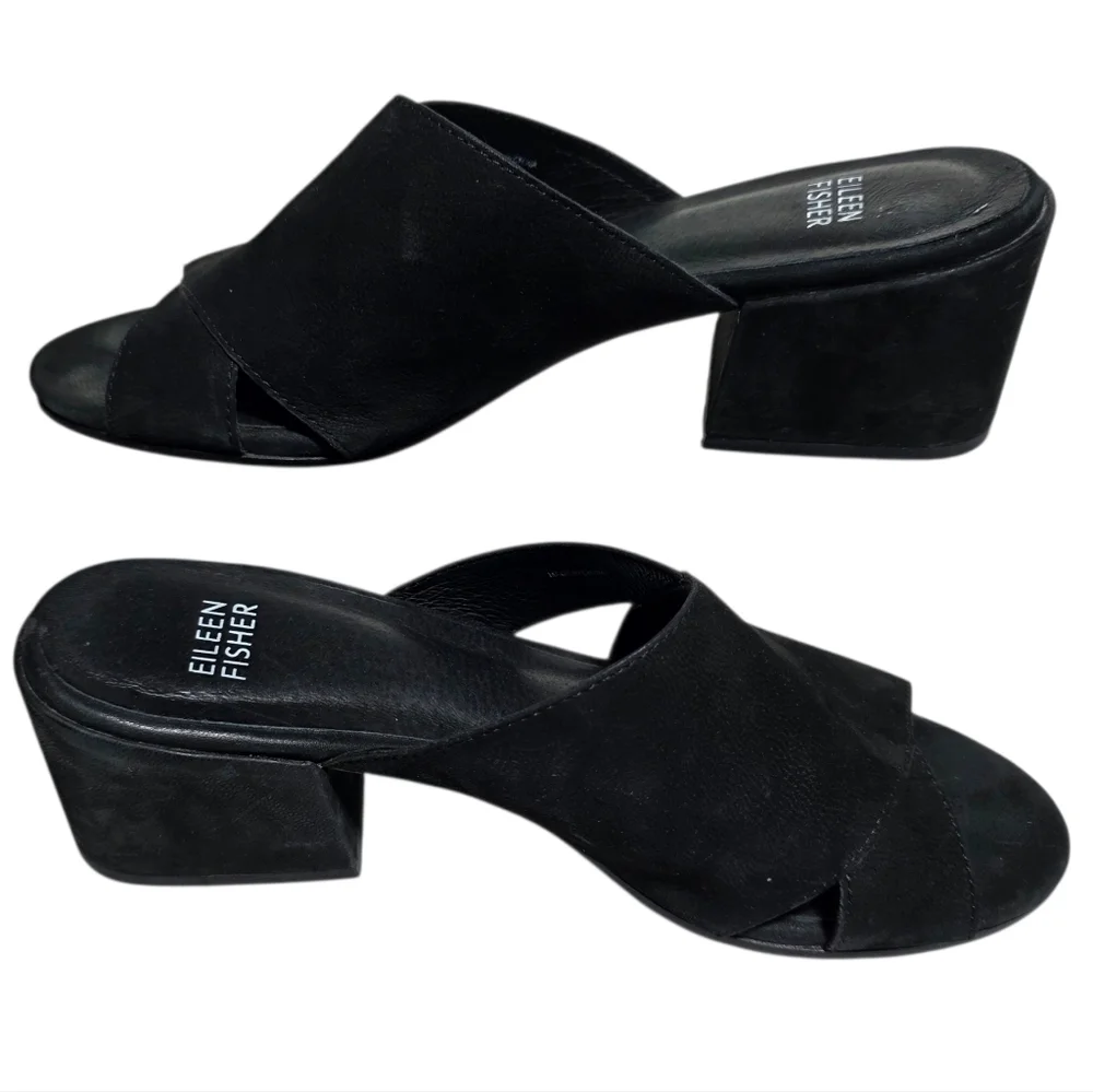 EILEEN FISHER  HAVEN TUMBLED NUBUCK SLIDE SZ 7 - Picture 4 of 9